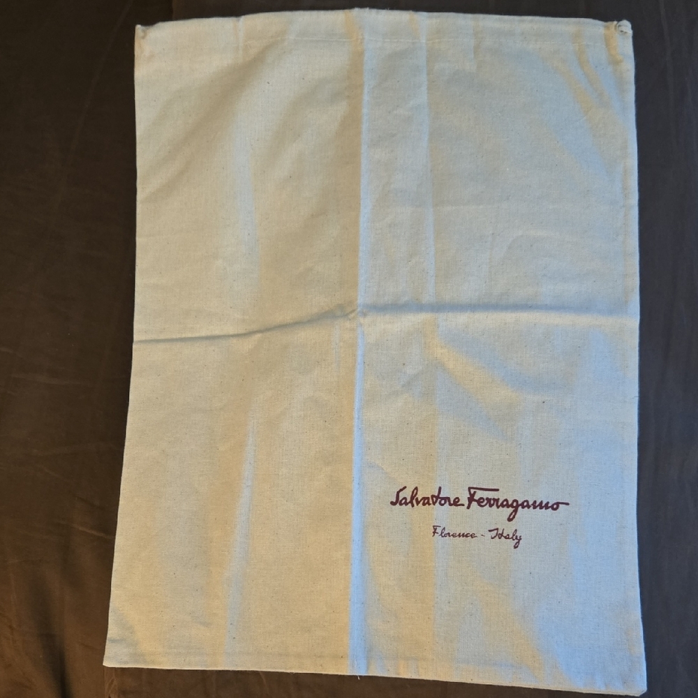 Salvatore Ferragamo Authentic Cream Dust Bag NWOT